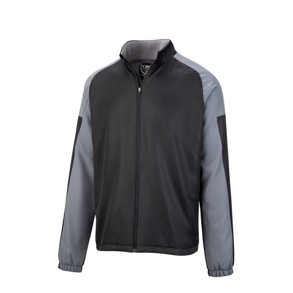 Mizuno Full Cipzáros Dugout Férfi Jacke Fekete RLU813950